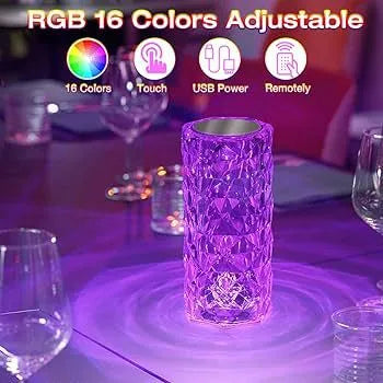 Rechargeable Rose Diamond Table Lamp